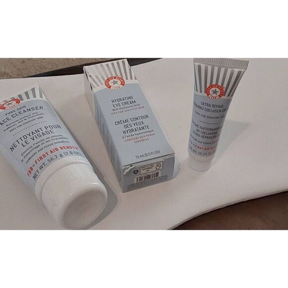 New~Lot of (3) First Aid Beauty~ Cleanser~Eye Cream~Collagen Cream - Picture 1 of 4